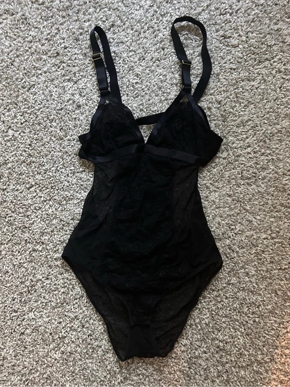 Balletcore Goth Whimsigoth Black Mesh Bodysuit